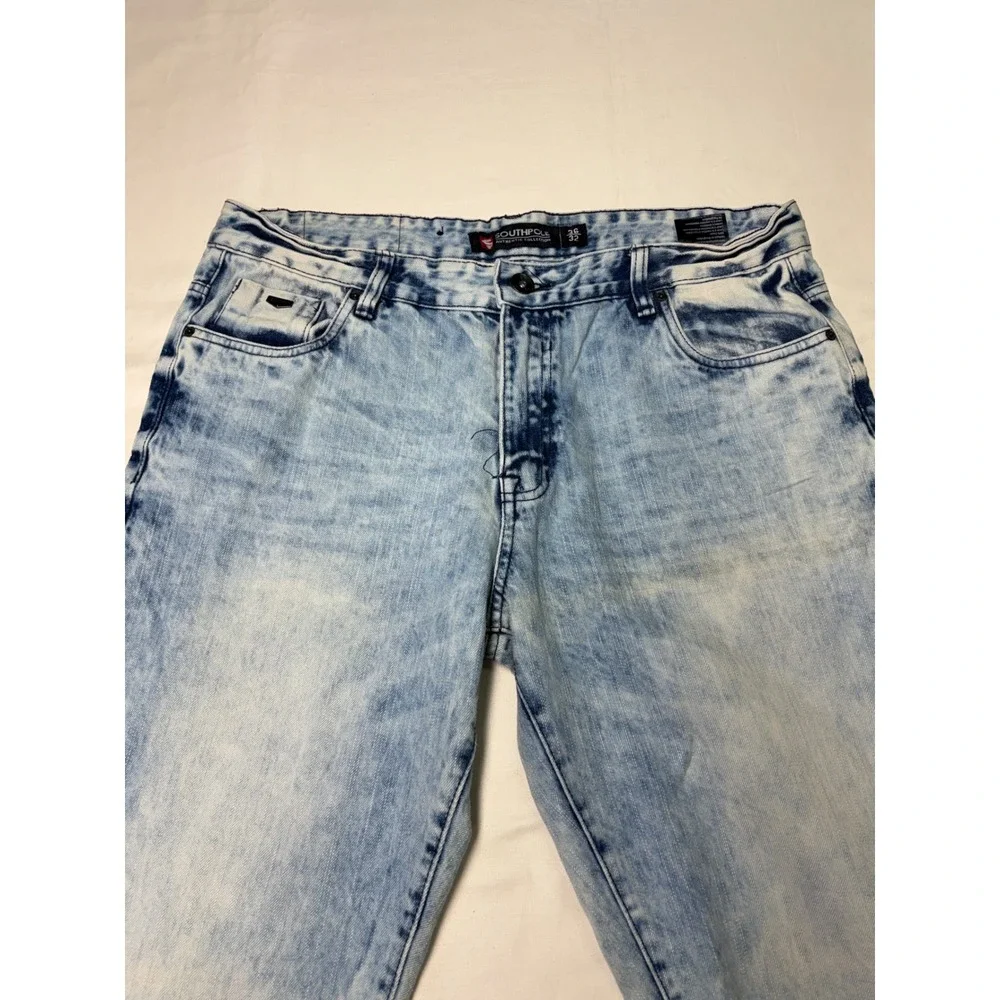 Southpole Mens Jeans Acid Wash‎ Straight Leg Size 36x31 Denim